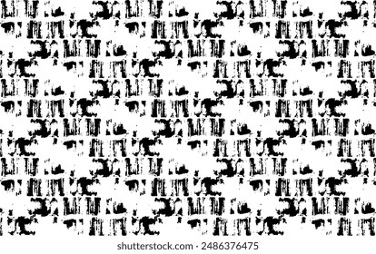 Rough texture. Broken plaster wall effect. Grunge worn damask pattern design. Distressed fabric texture. Overlay texture design. Vector illustration. Eps10.