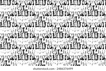 Rough texture. Broken plaster wall effect. Grunge worn damask pattern design. Distressed fabric texture. Overlay texture design. Vector illustration. Eps10.