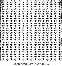 Rough texture composed of monochrome geometric elements. Overlay distressed grunge background. Abstract vector illustration. Isolated on white background. EPS10