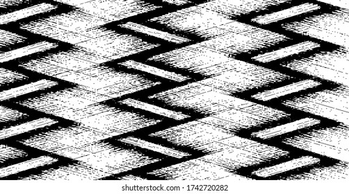 Rough texture. Worn down wallpaper pattern design. Broken plaster grunge damask effect. Distressed overlay texture design. Vector illustration. Eps10.