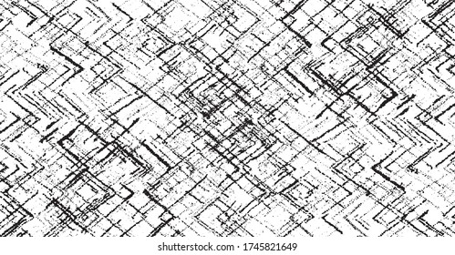Rough texture. Worn down wallpaper pattern design. Broken plaster grunge damask effect. Distressed overlay texture design. Vector illustration. Eps10.
