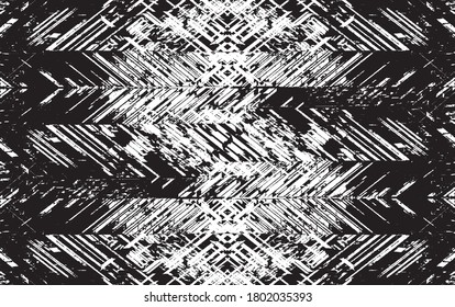 Rough texture. Worn down wallpaper pattern design. Broken plaster grunge damask effect. Distressed overlay texture design. Vector illustration. Eps10.