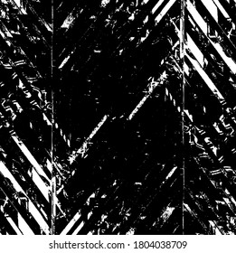 Rough texture. Worn down wallpaper pattern design. Broken plaster grunge damask effect. Distressed overlay texture design. Vector illustration. EPS10.