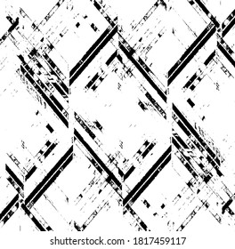 Rough texture. Worn down wallpaper pattern design. Broken plaster grunge damask effect. Distressed overlay texture design. Vector illustration. Eps10.