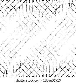 Rough texture. Worn down wallpaper pattern design. Broken plaster grunge damask effect. Distressed overlay texture design. Vector illustration. Eps10.