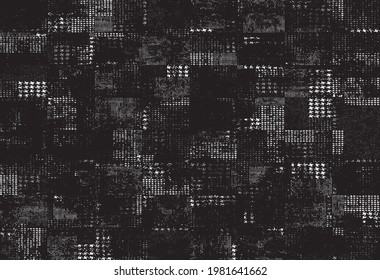 Rough texture. Worn down wallpaper pattern design. Broken plaster grunge damask effect. Distressed overlay texture design. Vector illustration. Eps10.