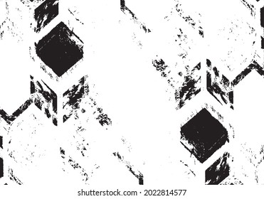 Rough texture. Worn down wallpaper pattern design. Broken plaster grunge damask effect. Distressed overlay texture design. Vector illustration. Eps10.
