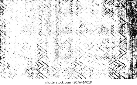 Rough texture. Worn down wallpaper pattern design. Broken plaster grunge damask effect. Distressed overlay texture design. Vector illustration. Eps10.