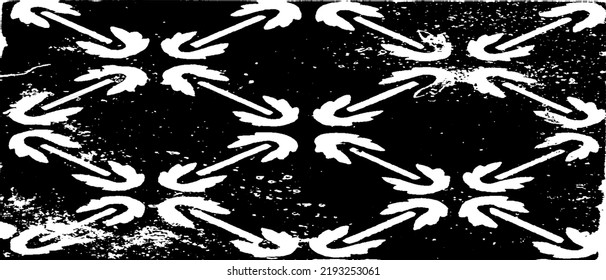 Rough texture. Worn down wallpaper pattern design. Broken plaster grunge damask effect. Distressed overlay texture design. Vector illustration. Eps10.