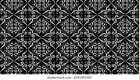 Rough texture. Worn down wallpaper pattern design. Broken plaster grunge damask effect. Distressed overlay texture design. Vector illustration. Eps10.