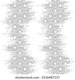 Rough texture. Worn down wallpaper pattern design. Broken plaster grunge damask effect. Distressed overlay texture design. Vector illustration. Eps10.