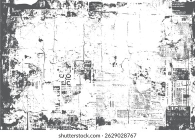Superposición desgastada con textura rugosa para Elementos de diseño. Las líneas de boceto negras crean un atractivo vintage. Las texturas de polvo y ruido de grano mejoran el fondo.