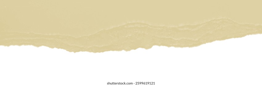 Rough torn paper edge isolated on transparent background. Piece of ripped old brown paper or cardboard