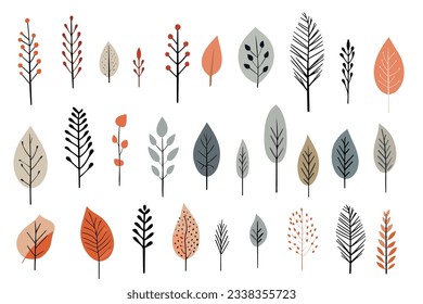 Rough touch plant illustrations with Nordic-style leaf illustrations.