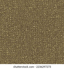 Rough, variegated, brown textile material with ivory and gold lumps. Old tweed fabric. Vector seamless.