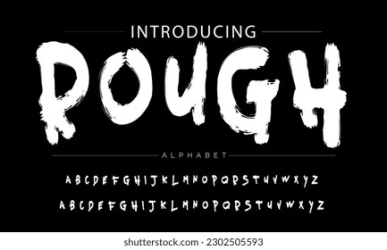 Rough vector brush style font, alphabet, typeface