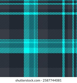 Rough vector textile tartan, front plaid pattern fabric. Row background seamless check texture in dark and bright colors palette.