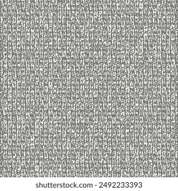 Rough wool or cotton jersey. Gray crocheted blanket from the country. Knitted texture background. Abstract vector seamless.