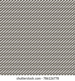 Rough wool fabric, with diagonal jagged stripes. Blanket texture. Monochrome graphic pattern. Abstract vector.