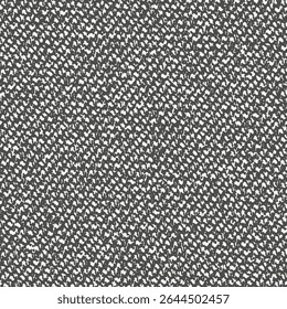 Tecido de lã áspera tricotado com fio preto e branco. Fragmento de uma manta de lã do país. Textura de pano grossa. Vetor abstrato sem emenda.