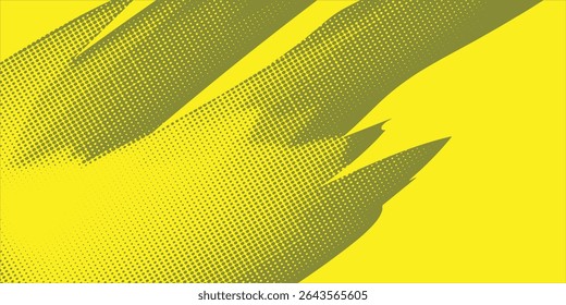 Rough yellow brush strokes with spray texture. Hand drawn damaged vintage banner with thick zigzag lines. Rough thick brush strokes texture. Spray paint effect vector background.