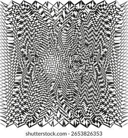 Rough zigzag pattern. Distorted line texture. Grunge abstract background. Vector chaotic illustration. EPS 10.