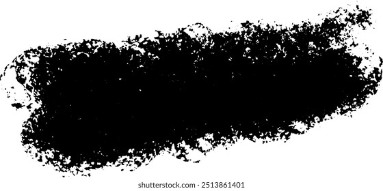 Rough-edged black brush stroke vector, ideal for creating bold, textured designs and artistic elements