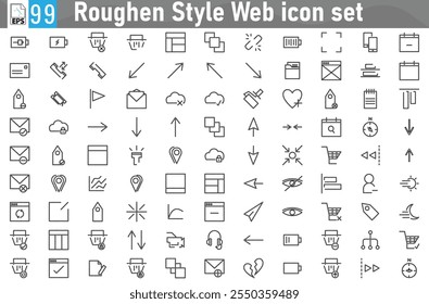 Roughen Style Web icon set, Set of computer icon vectors