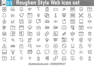 Roughen Style Web icon set, Set of computer icon vectors