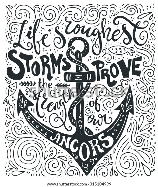 Roughest Storms Prove Strength Our Quote Stock Vector Royalty Free