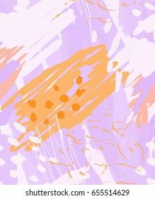 Roughly drawn doodles dots circles with marker brush.Abstract seamless pattern. Universal bright background for greeting cards, invitations. Had drawn ink and marker watercolor texture.