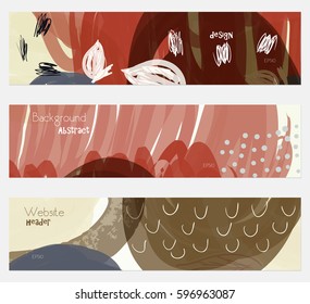 Roughly drawn leaves yellow banner set.Hand drawn textures creative abstract design. Website header social media advertisement sale brochure templates. Isolated on layer