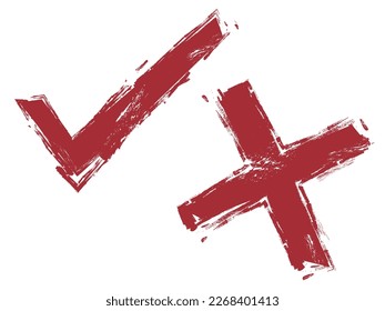 Roughness A003_cross and tick shows the right and wrong emotion vector illustration graphic EPS 10