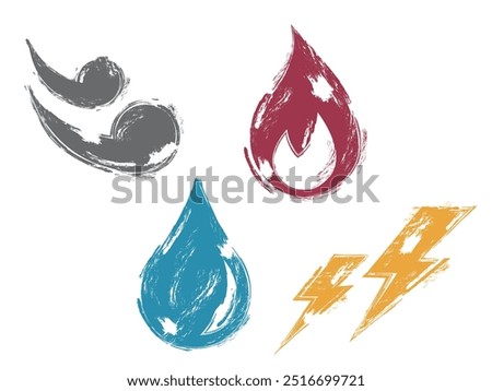 Roughness fire electricity water wind shows the inspiration vector illustration graphic EPS 10