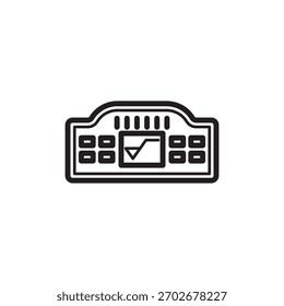 Icono del probador de rugosidad que simboliza la medición del acabado superficial y el análisis de textura, que representa la instrumentación especializada de control de calidad, la metrología industrial moderna y la inspección de fabricación.
