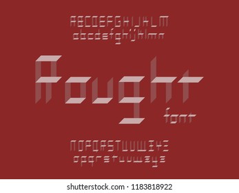 Rought font. Vector alphabet letters. Typeface design. 