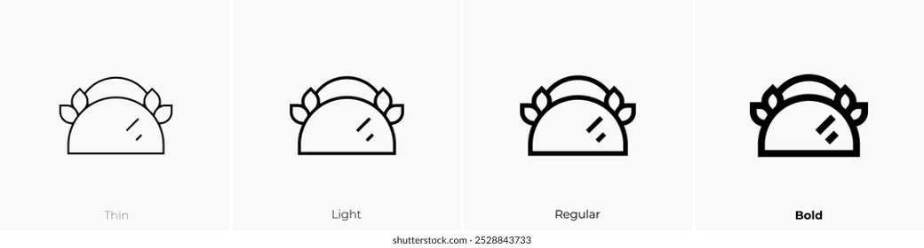 roujiamo icon. Thin, Light Regular And Bold style design isolated on white background