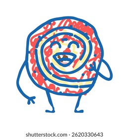 roulade meat character doodle icon sketch vector. roulade meat character sign. isolated symbol illustration