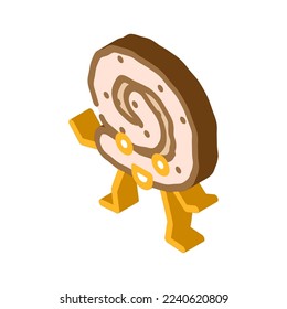 roulade meat character isometric icon vector. roulade meat character sign. isolated symbol illustration