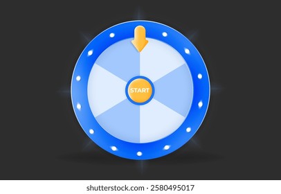 Roulette 3d Spin the wheel game concept and gold lucky draw design. online giveaways, reward programs, and interactive gaming experiences. Start spinning now. vector illustration
