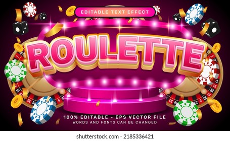 roulette 3d text effect and editable text effect