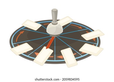 Roulette board game flat vector illustration on white background