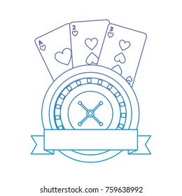 roulette with cards emblem  casino related icons image