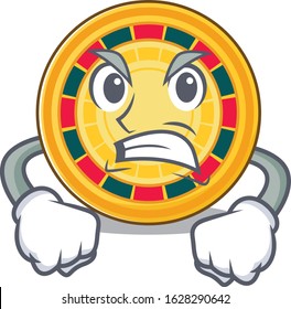 Roulette cartoon character design having angry face