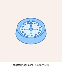 Roulette in the casino icon. Element of casino icon for mobile concept and web apps. Field outline Roulette in the casino icon can be used for web and mobile on colored background
