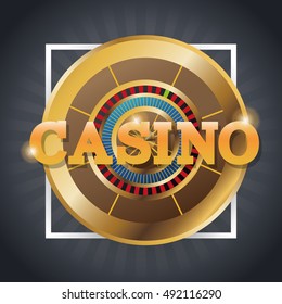 Roulette of casino inside frame design