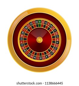 Roulette casino mockup. Realistic illustration of roulette casino vector mockup for web design isolated on white background