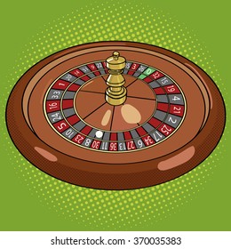 Roulette in casino pop art style vector illustration. Comic book style imitation. Vintage retro style. Conceptual illustration