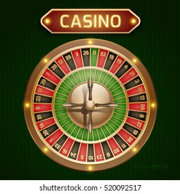 Roulette is a casino in retro style. Vector illustration of the game