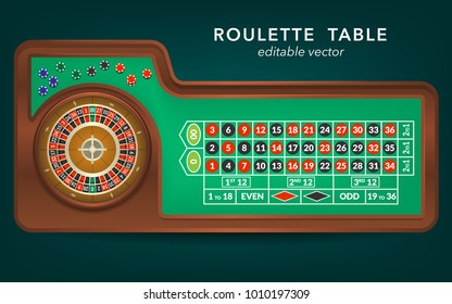 Roulette Casino Table View From Top Vector